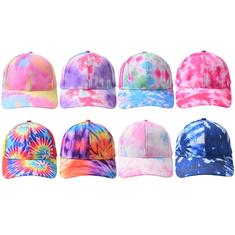 Cappello Da Baseball Tie-Dye Cotone Regolabile Protezione Solare Outdoor Street Fashion Per Donne Uomini