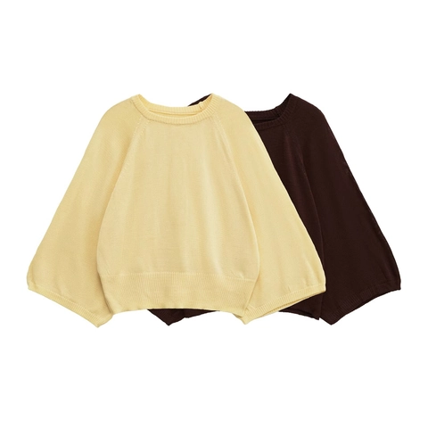 Suéter De Punto Para Mujer Jersey Manga Larga Cuello Redondo Hombro Caído Ajuste Holgado Manga Murciélago Informal Elegante Poliéster