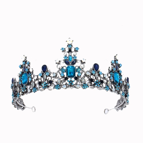 Tiara In Lega Barocca Retrò Corona Di Strass Multicolore Matrimonio Compleanno Regina Festa Accessori Per Capelli Donna