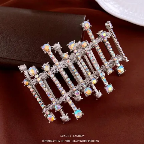 Geometrisches Kristallarmband Mit Strasssteinen Aus Legierung Dehnbares Elegantes Buntes Schmuckzubehör Für Damen