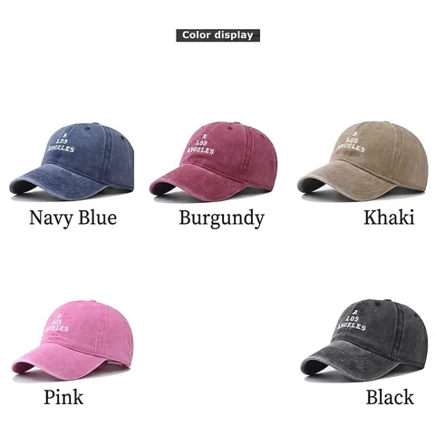 Berretto Da Baseball In Cotone Lavato Ricamato Los Angeles Retro Regolabile Cappello Da Sole Esterno Streetwear Uomini Donne