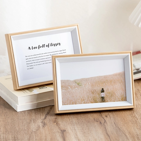 Modern Minimalist Picture Frame Wood Resin Glass Acrylic Photo Frames Desktop Display Wall Hanging Ornament