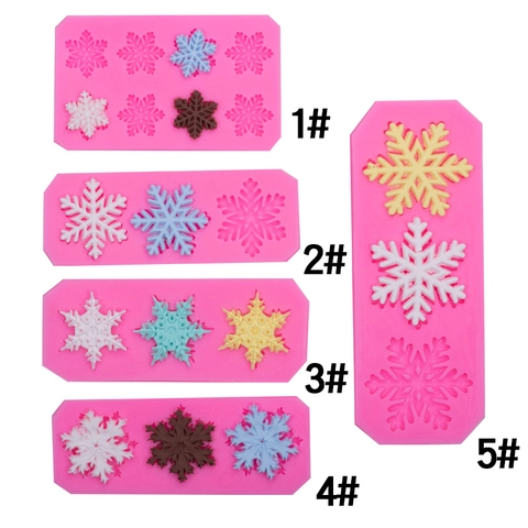 Molde De Silicona Copo De Nieve Grado Alimenticio Diy Repostería Fondant Chocolate Resina Navidad Fiesta Decoración Postre