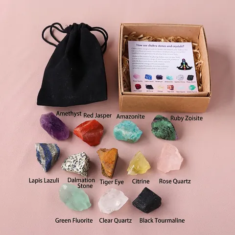 Natürliche Kristall Rohsteine Kollektion Heilende Chakra Edelsteine Yoga Meditation Haus Deko Mit Aufbewahrungsbeutel Und Geschenkbox