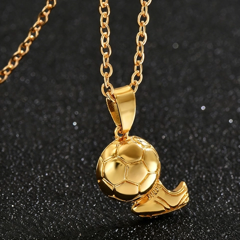 Alloy Fußball Soccer Ball Und Cleat Schuh Anhänger Halskette Sportlicher Hip Hop Schmuck Für Fans Souvenir Geschenk