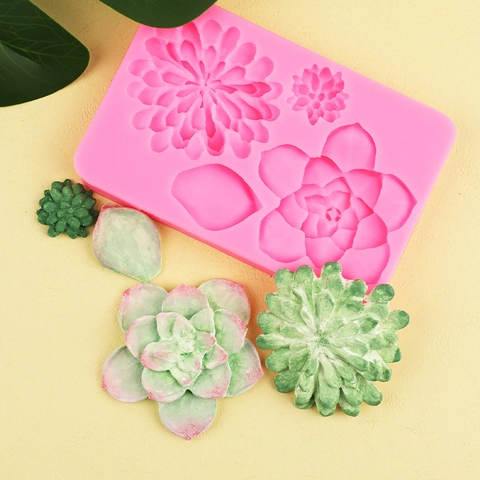 Sukkulenten Blumen Silikonform Für Fondant Kuchen Schokolade Dekoration DIY Backen Basteln