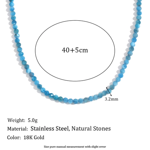 Kralen Ketting Natuursteen Roestvrij Staal 18K Verguld Boheems Elegante Esthetische Sieraden Voor Dames