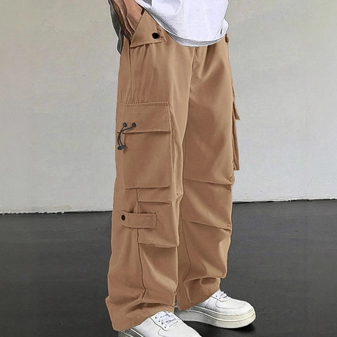 Pantaloni Cargo Uomo Tasche Multiple Vestibilità Ampia Asciugatura Rapida Poliestere Techwear Streetwear Pantaloni