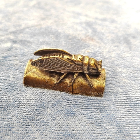Statuetta Cicada In Ottone Antico Mini Ornamento Da Scrivania Statua Di Insetto In Metallo Vintage Per Decorazione Ufficio