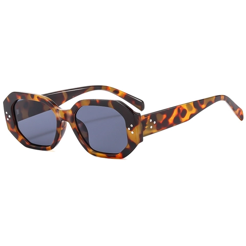 Retro Oktogon Sonnenbrille Dicker Kunststoffrahmen UV Schutz Street Wear Sonnenbrille Für Damen Herren Mit Metallnieten