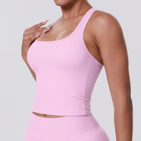 Women's Racerback Sports Tank Top Slim Fit Brushed Yoga Vest Quick Dry Sleeveless Workout Top For Gym Running Exercise