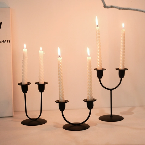 Nordic Iron Candle Holder U Shaped Arm Candlestick For Wedding Romantic Dinner Table Decor Modern Home Ornament