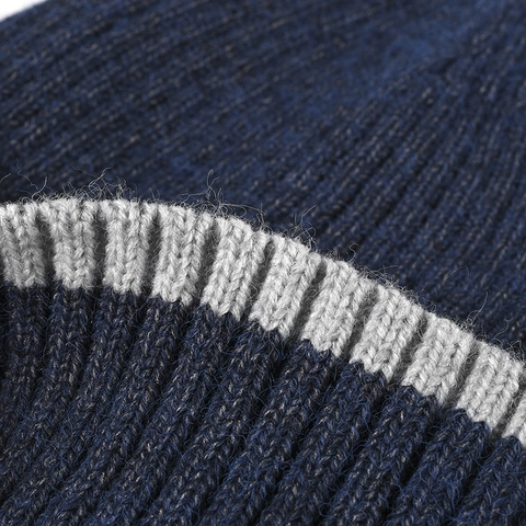 Berretto In Maglia Foderato In Pile Finto Pelo Di Coniglio Spesso Caldo Inverno Esterno A Righe Uomo Donna Accessorio Elegante