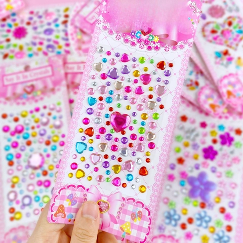 Rhinestone Stickers For Kids Colorful Acrylic Crystal Gem Self Adhesive DIY Crafts Stickers For Scrapbooking Notebook Decor