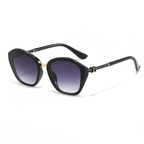 Fashion Polygonal Sunglasses Oversized PC Lens Gradient UV Protection Metal Decor Trendy Retro Style Women