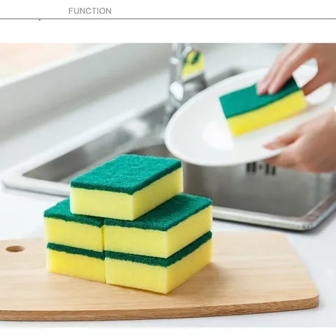 Éponge De Nettoyage Cuisine Tampon À Récurer Double Face Pour Casseroles Poêles Doux Absorbant Réutilisable