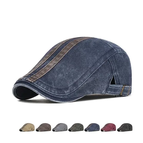 Ivy Cap Gewaschene Baumwolle Vintage Distressed Flache Mütze Verstellbar Für Herren Damen Britischer Stil Sonnenschutz