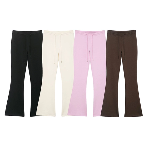 Chaqueta Bomber Con Cremallera Y Pantalones Acampanados Mujer Punto Poliéster Deporte Casual Manga Larga Cuello Redondo Streetwear