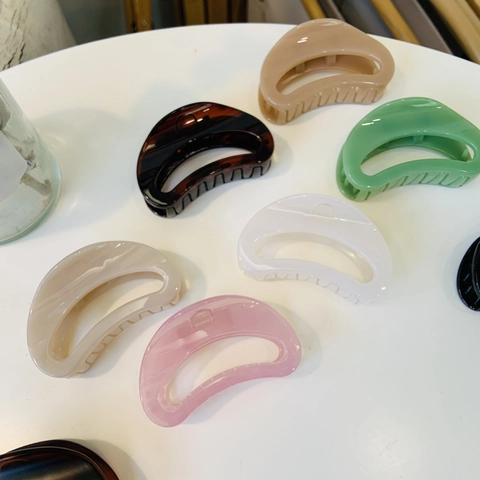 Minimalist Hair Claw Clip Resin Acetate Half Round Shark Hairclip Elegant Geometric Non Slip Hair Accessories Women
