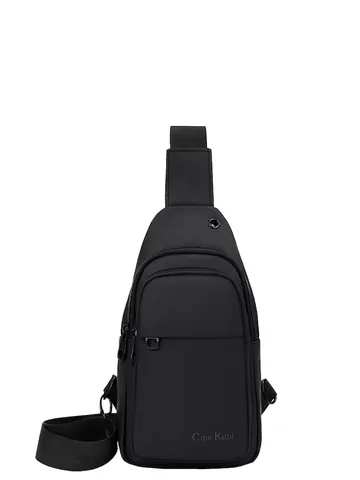 Riñonera De Pecho Para Hombre Minimalista Impermeable Tela Oxford Multi Bolsillos Bolso Bandolera Para Viaje Casual Agujero Auriculares