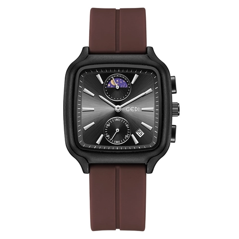 Orologio Al Quarzo Da Donna Cassa In Lega Quadrata Cinturino In Silicone Multifunzione Data Fase Lunare Orologio Sportivo