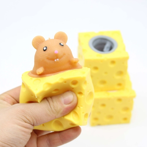 Jouet à Presser Mignon Souris Fromage et Ours Fraise pour Enfants Adultes Bureau Anti-stress Squishy Cup Décompression