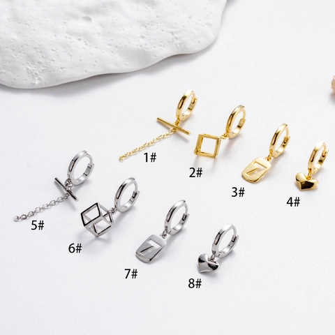 Herz Quadrat Quaste Creolen Kupfer Minimalistisch Geometrisch Hängeohrringe Modeschmuck Für Damen