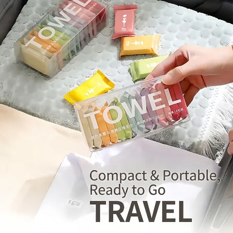 Portable Compressed Towels Cotton Disposable Face Towels Thick Individually Wrapped Travel Bathing Multi-Color For Skin Care