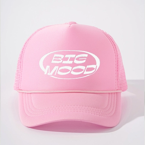 Big Mood Embroidery Trucker Hat Mesh Breathable Adjustable Baseball Cap Vintage Retro Style For Men Women