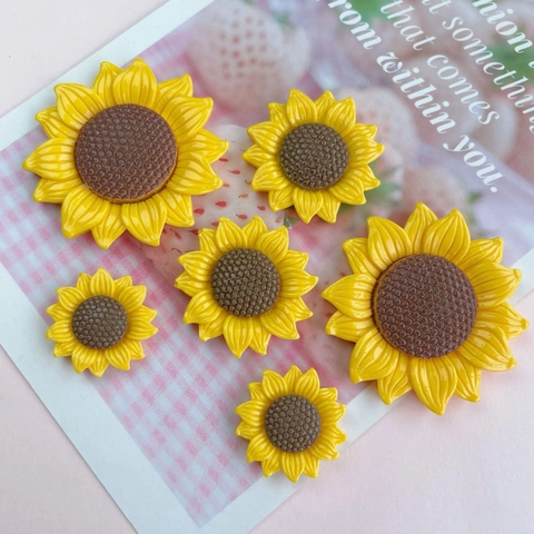 Ciondoli In Resina Di Girasole Cabochon Di Fiori Gialli Per Artigianato Fai Da Te Accessori Per Capelli Scrapbooking Creazione Di Gioielli