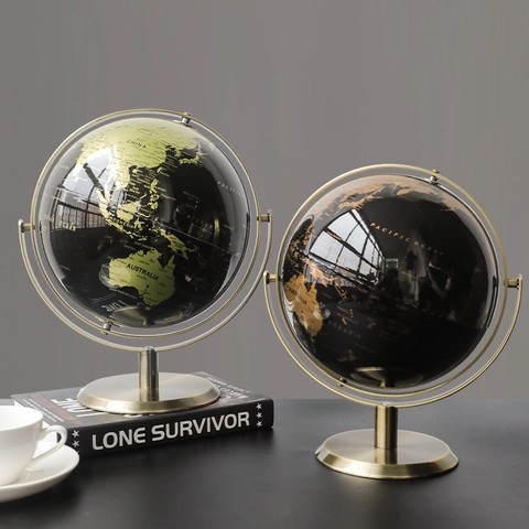Globe Décoratif Rétro Sablier Minuteur Cadre Métallique Ornement Bureau Étude Luxe Décor Minimaliste
