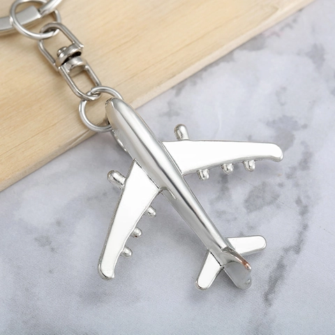 3D Alloy Airplane Model Keychain Creative Metal Aircraft Keyring Bag Charm Pendant For Men Women Fashion Travel Gift Accessory