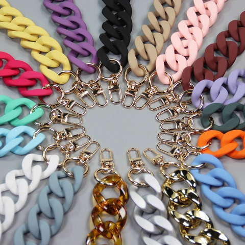 Bag Strap Chain Chunky Acrylic Resin Matte Frosted Replacement Handbag Handle Fashion Accessory