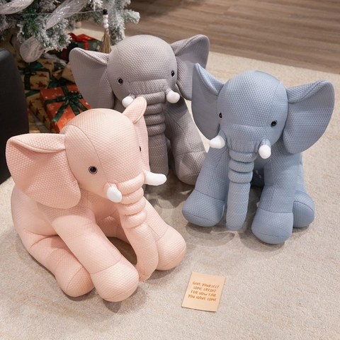 Peluche Éléphant Mignonne Oreiller En Satin Glacée Rafraîchissant Doux Respirant Nid D Abeille Poupée Apaisante Enfant Décoration