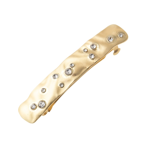 Irregular Wave Spring Hair Clip Alloy Rhinestone Shiny Minimalist Headwear For Women Unique Fashion Accessory