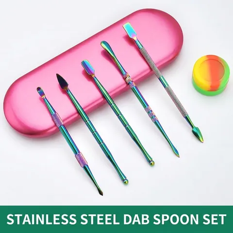 Outils Nail Art Acier Inoxydable Repousse Cuticules Double Extrémité Outil Sculpture Cire Avec Boîte Récipient Silicone