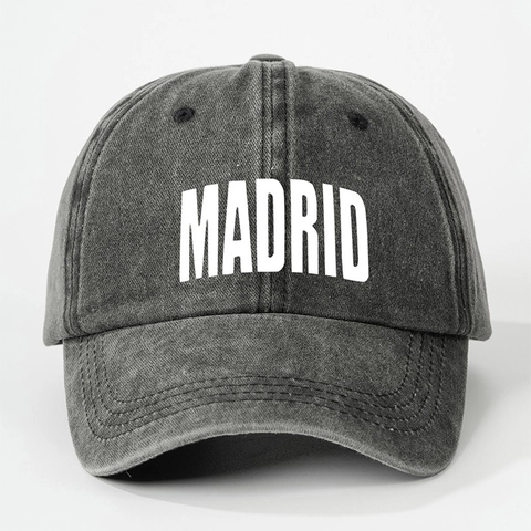 Madrid Buchstaben Druck Waschbar Baseballkappe Retro Verstellbare Sonnenhut Atmungsaktive Outdoor Lässige Kappe