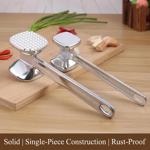Meat Tenderizer Mallet Hammer Dual Sided Rustproof Alloy Metal Heavy Duty Kitchen Steak Chicken Poultry Tool