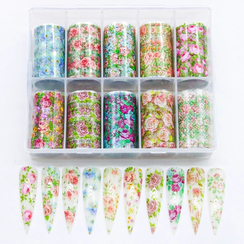 Pellicole Per Nail Art Floreali Adesivi Con Motivi A Rose Per Decorazione Manicure Pellicola Cielo Stellato Accessori Bellezza DIY