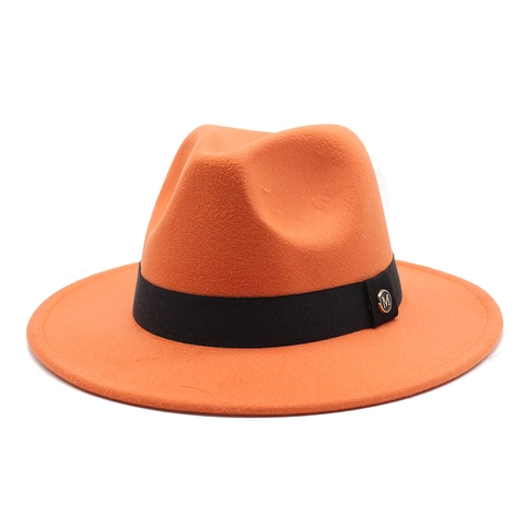 Vintage Wollfilz Fedora Hut Breitkrempiger Eleganter Jazz Hut Mit Schwarzem Band Metall M Schnalle Für Damen Herren