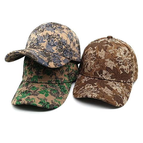 Jacquard Polyester Baseball Cap Vintage Ethnic Floral Pattern Adjustable Outdoor Sun Protection Hat