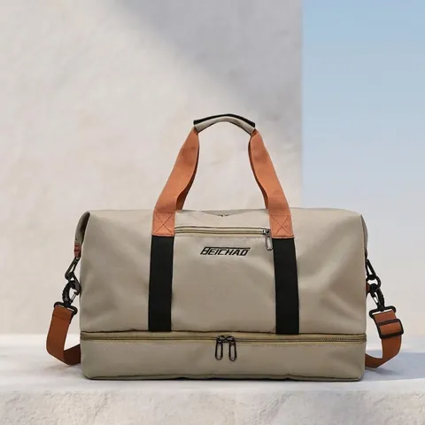 Large Capacity Gym Bag Waterproof Oxford Travel Duffel With Shoe Compartment Wet Dry Separation Yoga Mat Holder Sports