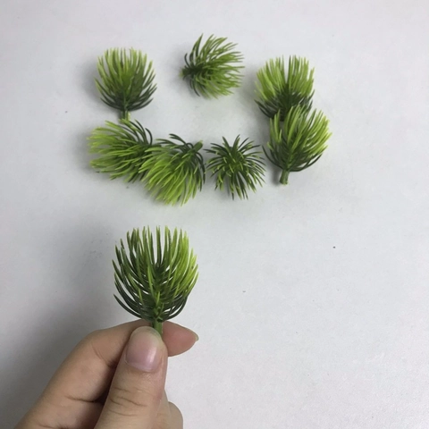 Artificial Pine Needles Plastic Green Leaves For Christmas Wreath DIY Crafts Wedding Home Decor Micro Landscape