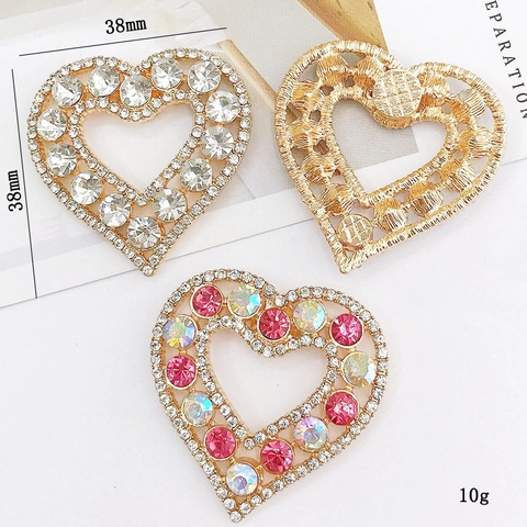 Accessori Per Creazione Gioielli DIY In Lega Strass A Forma Di Cuore Cavo Per Scarpe Charms Decorazione Cover Telefono