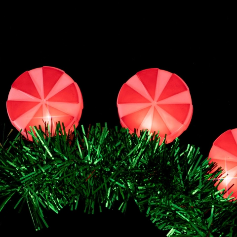 LED Weihnachts Stirnband Mit Lametta Und Leuchtenden Pfefferminz Bonbon Dekorationen Für Party Feiertag