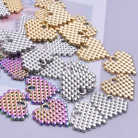 Collar Con Colgante De Corazón De Acero Inoxidable Diseño De Burbujas Arcoíris Oro Plata Joyas De Moda Para Mujeres
