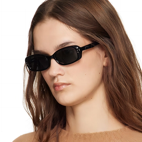 Retro Square Sunglasses Women UV400 Protection PC Frame AC Lens Heart Rivet Decor Y2K Fashion Eyewear