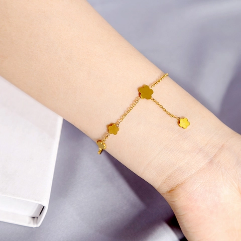 Mode Roestvrijstalen Armband Geometrische Hart Ronde Plaat Bloem Vlinder Bedeltjes Verstelbare Sieraden Voor Dames