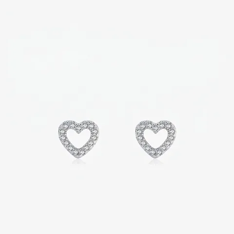 Orecchini A Lobo A Cuore In Argento Sterling 925 Con Zirconia Cubica Svuotato Pavé Gioielli Dolci Per Donna