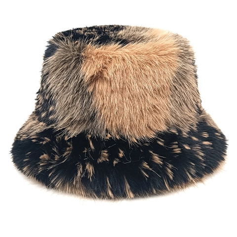 Cappello Alla Pescatora In Pelliccia Sintetica Di Volpe Peluche Invernale Caldo Spesso Sfumato Da Donna
